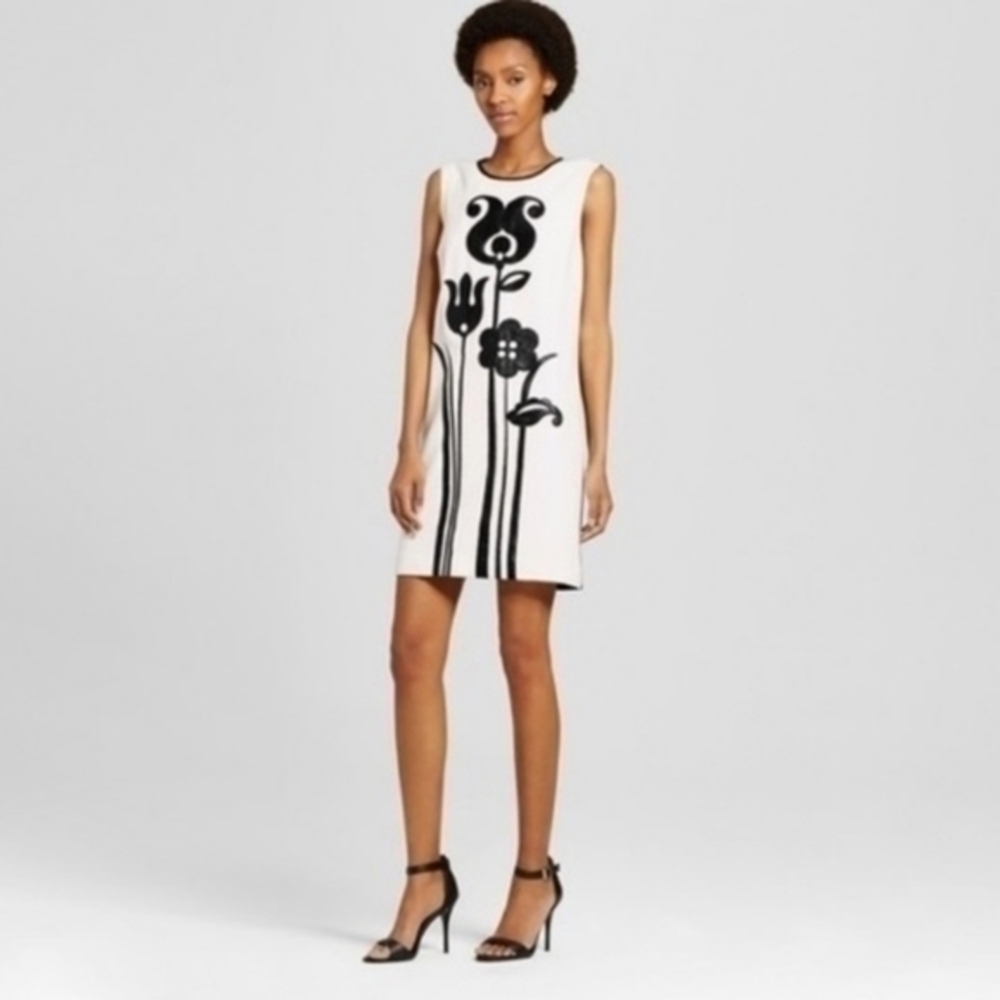 Victoria Beckham Monochrome Floral Mini Dress